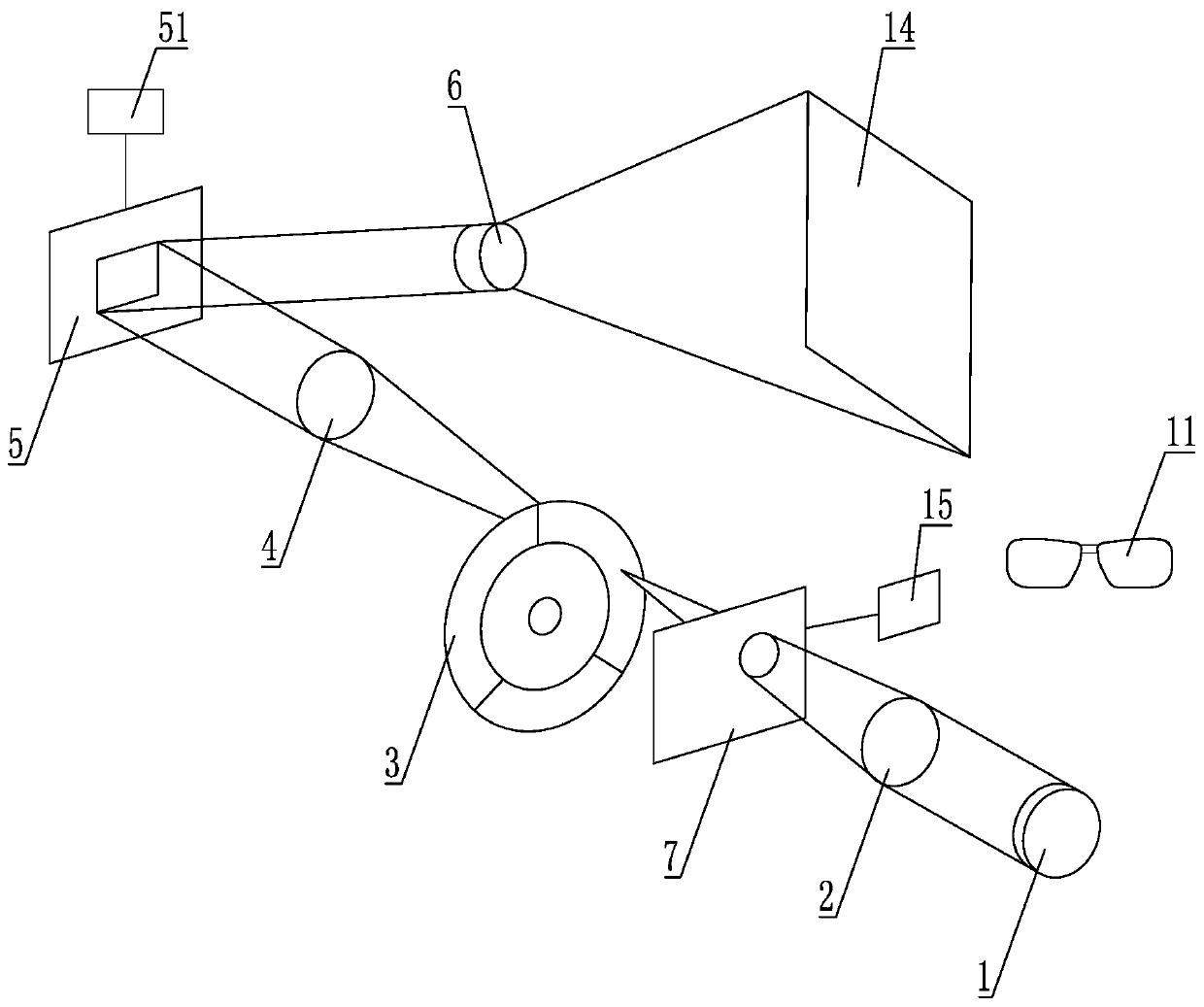 Liquid crystal polarization invisible mentioning DLP projector system and video data processing method