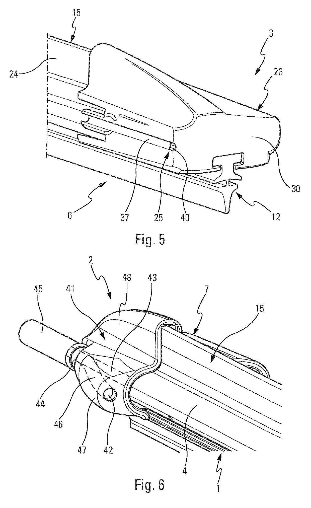 Wiper blade including a device and a means for spraying a washing liquid