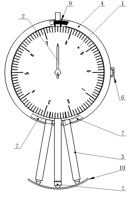 Device for quickly measuring bending degree of plate