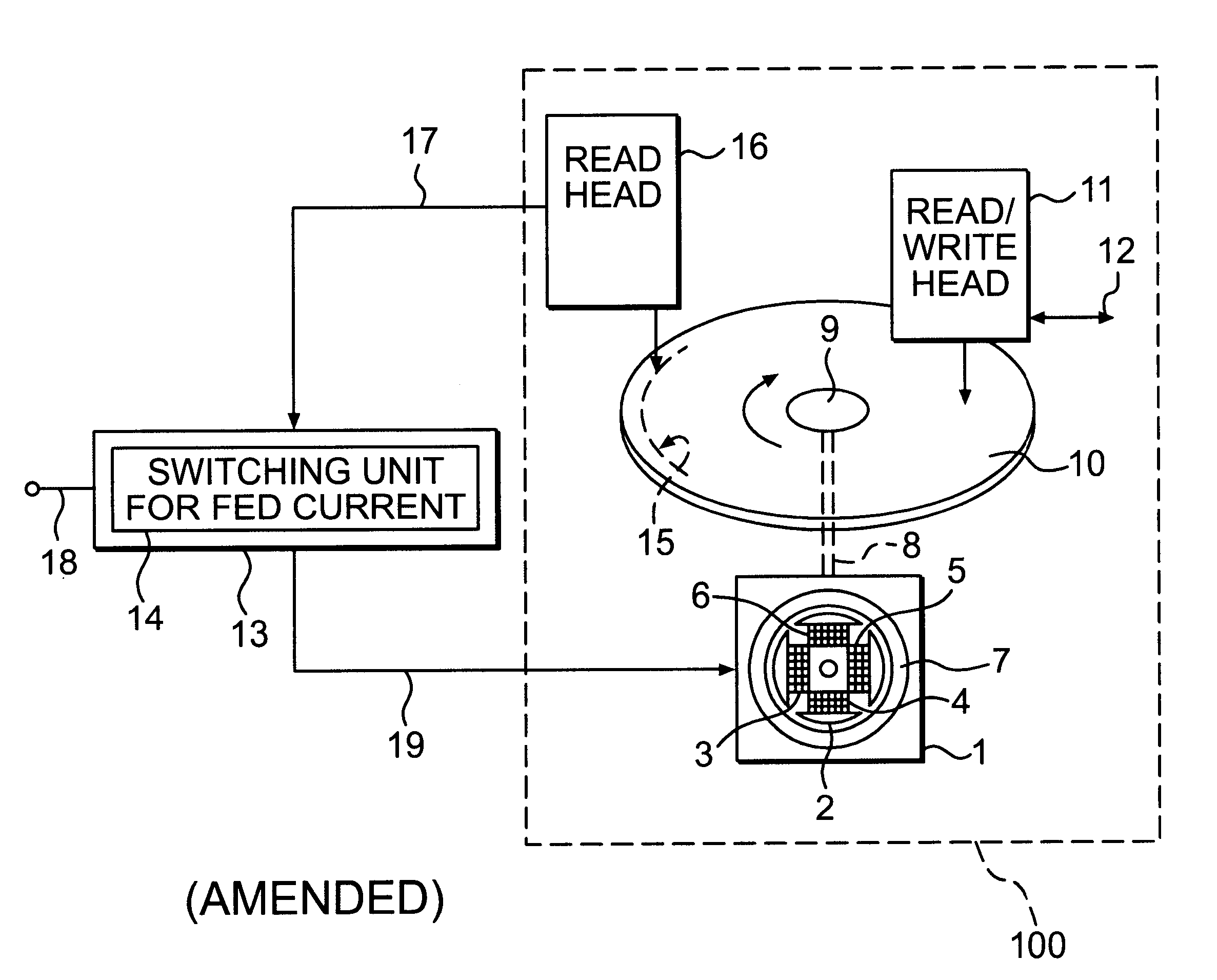 Data storage device having a drive mechanism for rotating a data storage medium