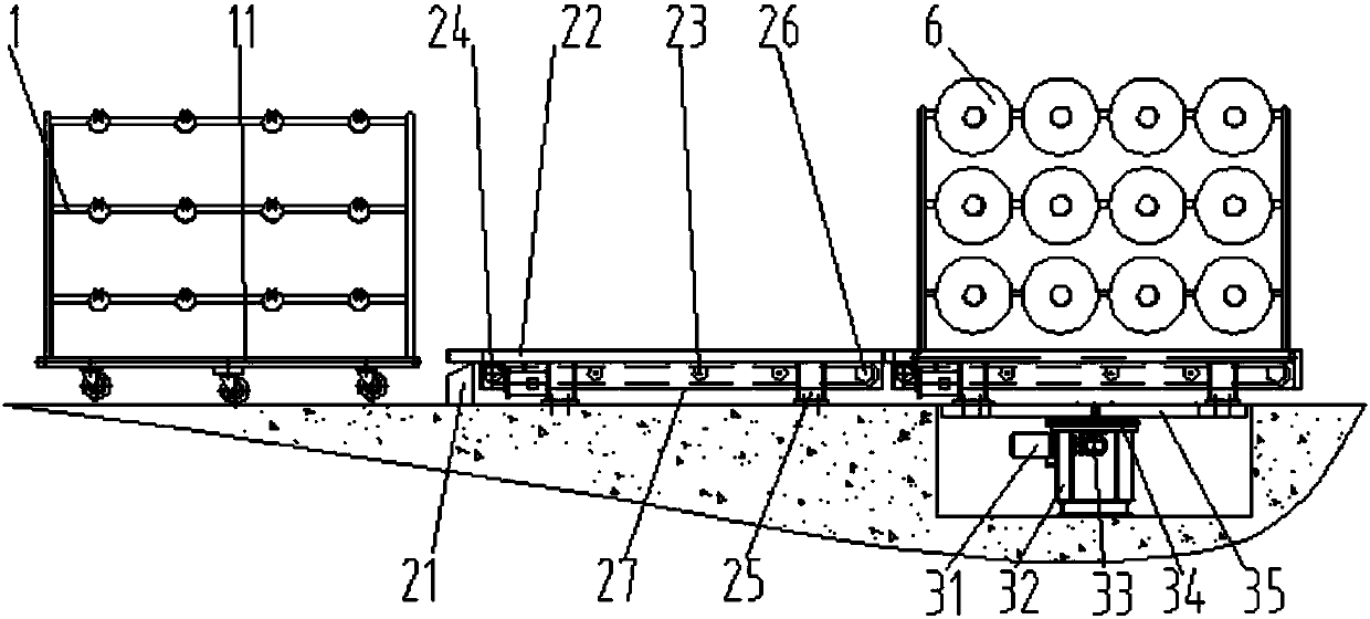 Automatic rotating spinning cake vehicle putting device