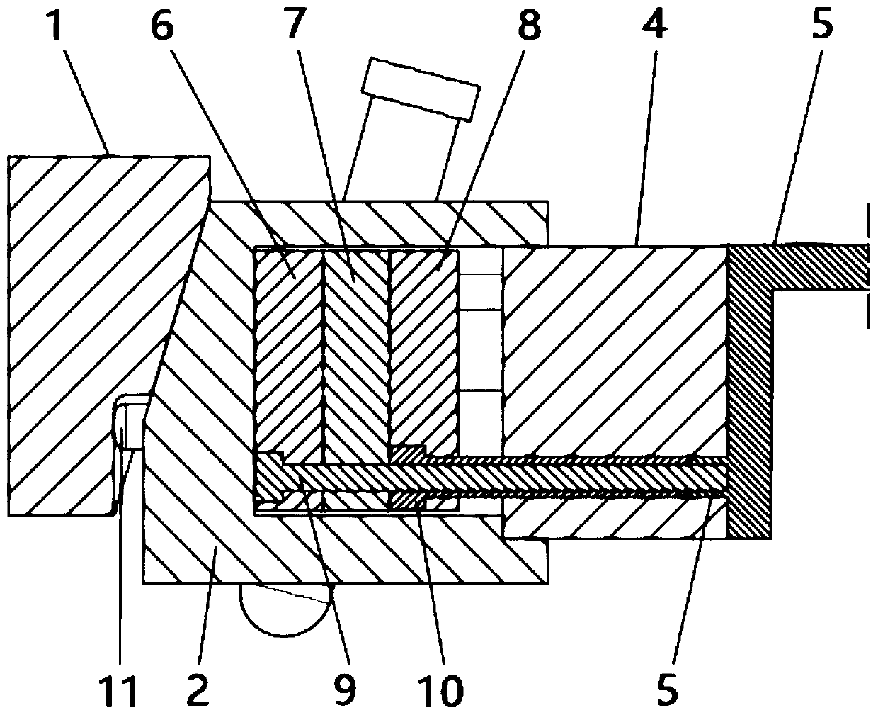 Ejection mechanism for inner side of sliding block