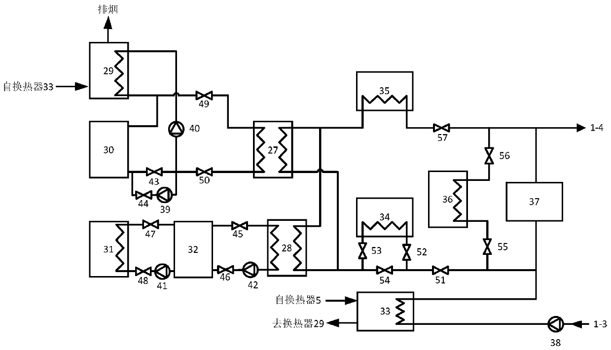 A waste heat recovery device and method for power peak regulation gas-fired cogeneration