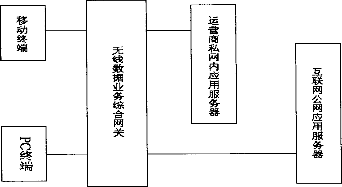 Method of carrying out radio data service integrated network gate