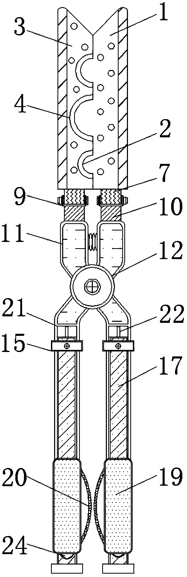 Telescopic gardening branch cutting knife convenient to detach and install