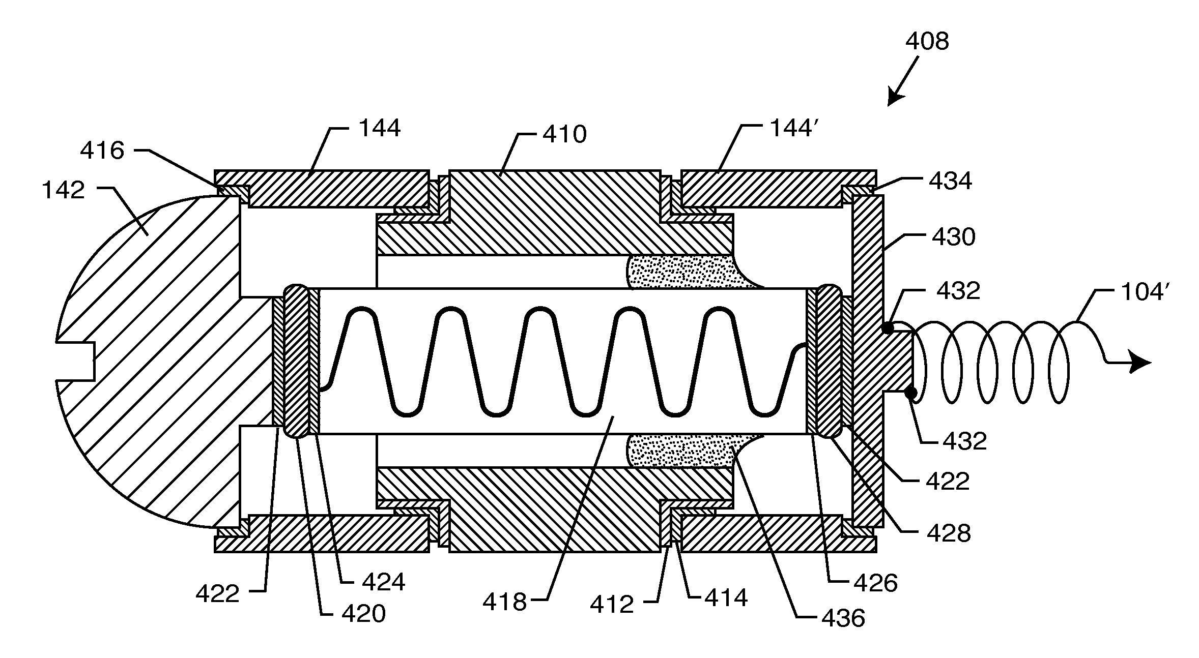 Header embedded filter for implantable medical device