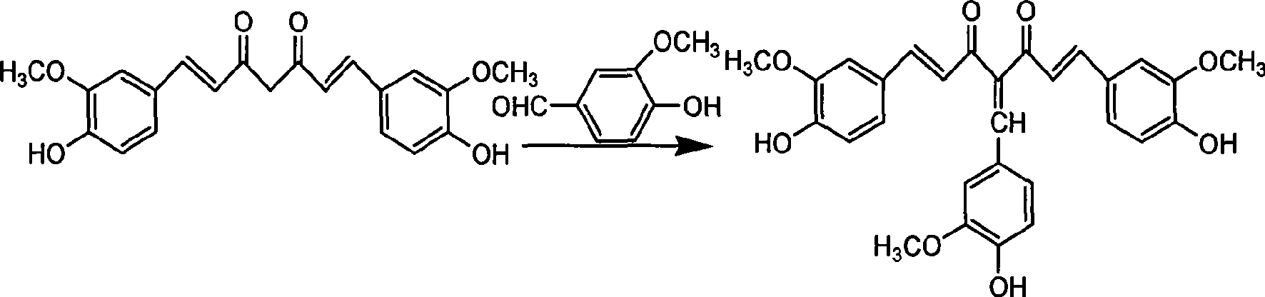 4-(4-hydroxy-3-methoxybenzene methylene) curcumin, preparation thereof and use in preparing anti-cancer medicament