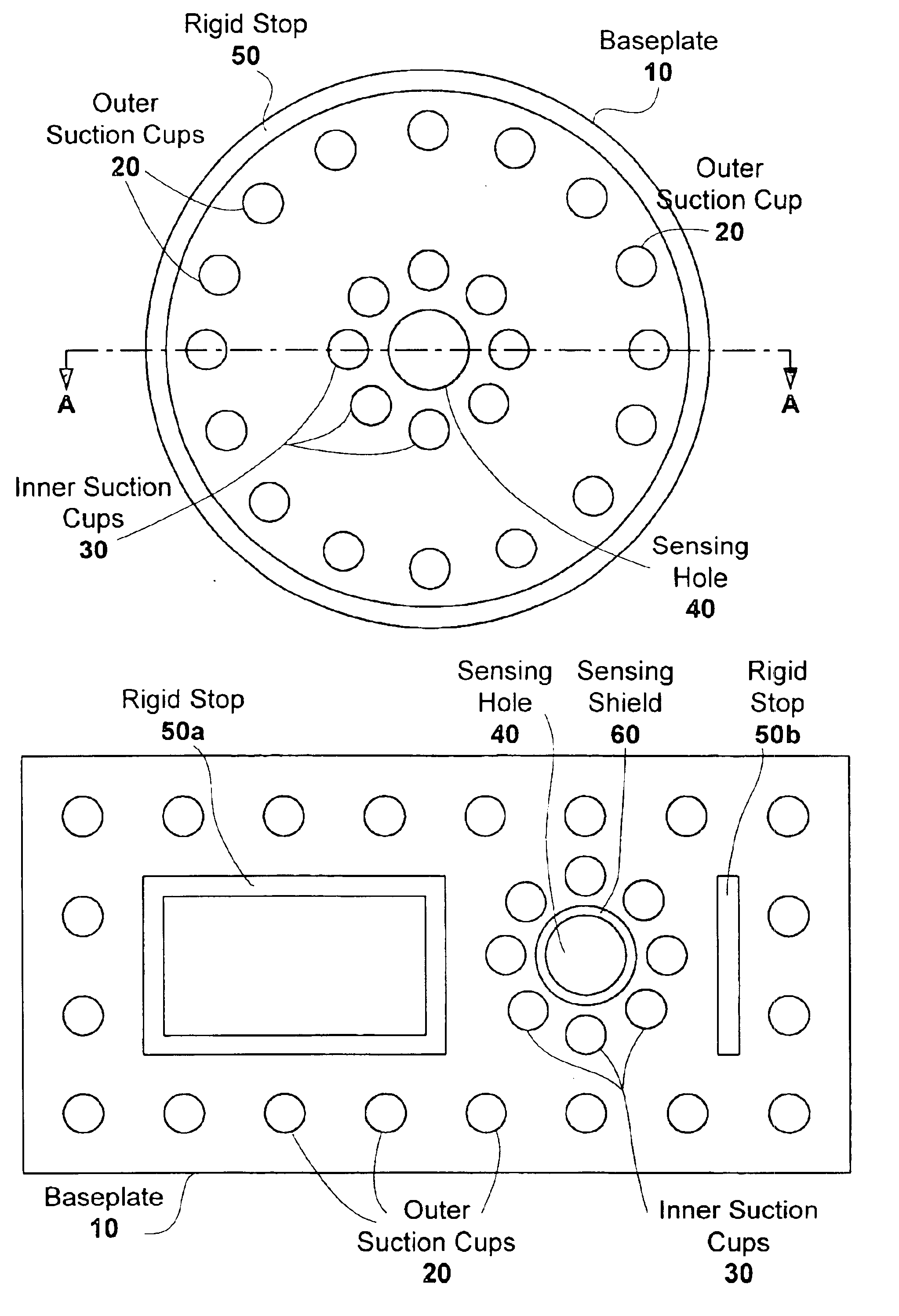 Sensor with suction cup array mount