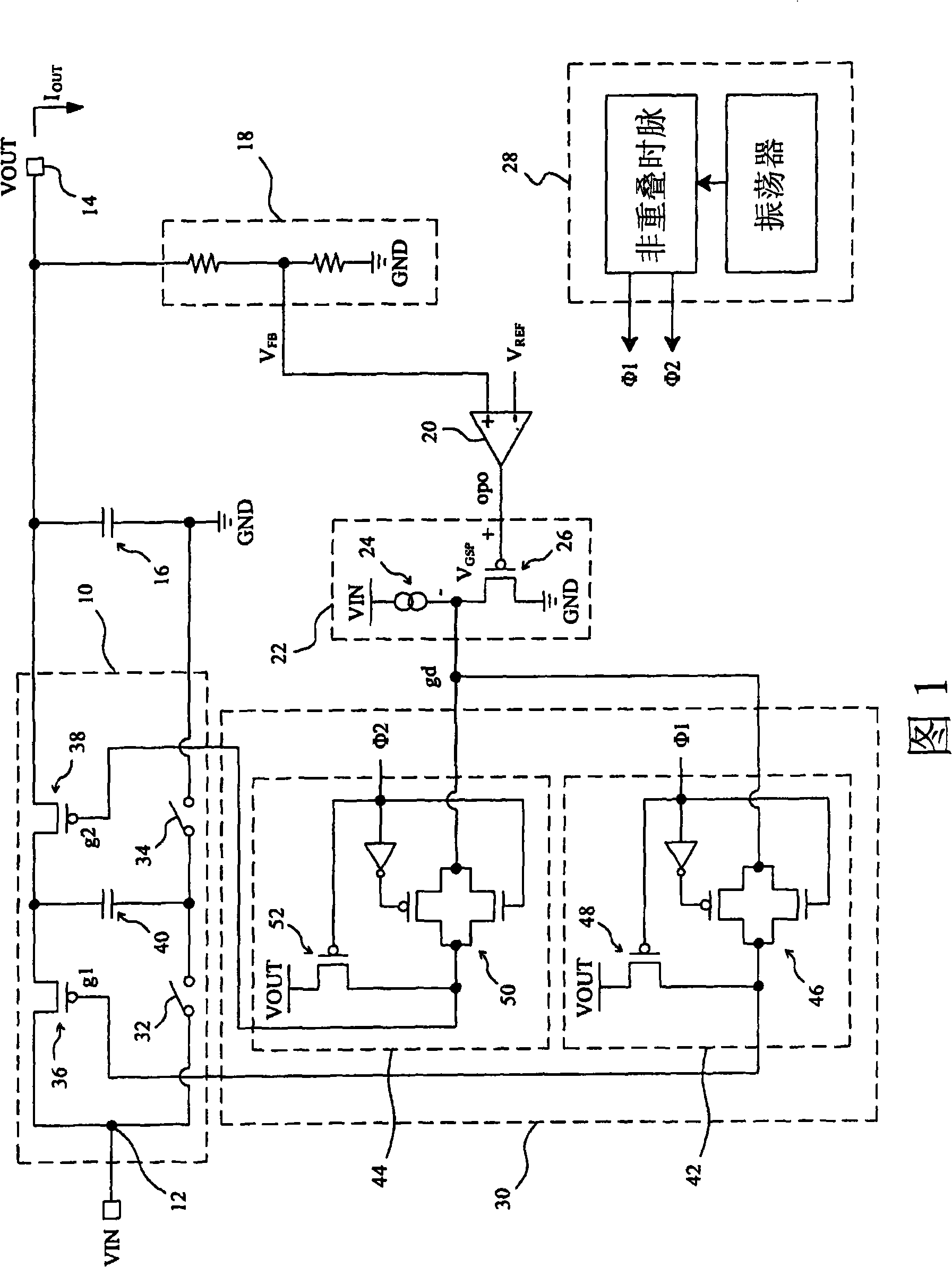 Charge pump regulator and method for generating regulated voltage