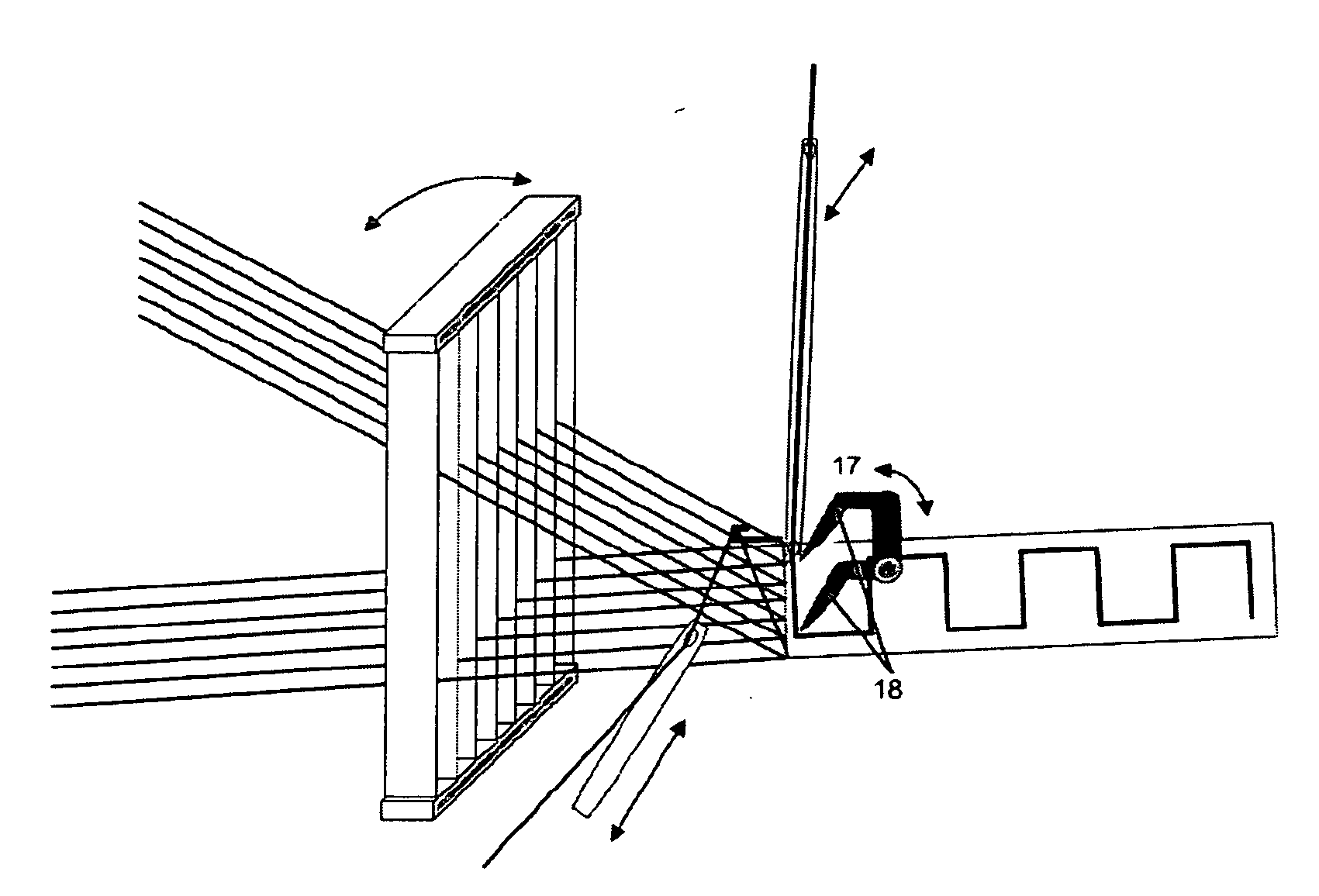 Loom for producing woven goods or material with an incorporated cover thread