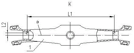 Processing and configuring method for multi-species face pin positioning axle housing cleaning tow trolley