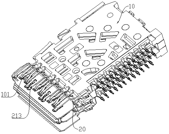 Shielding component and module structure for high-speed connector, and high-speed connector