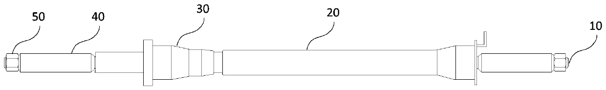 Centering core shaft and unrolling device