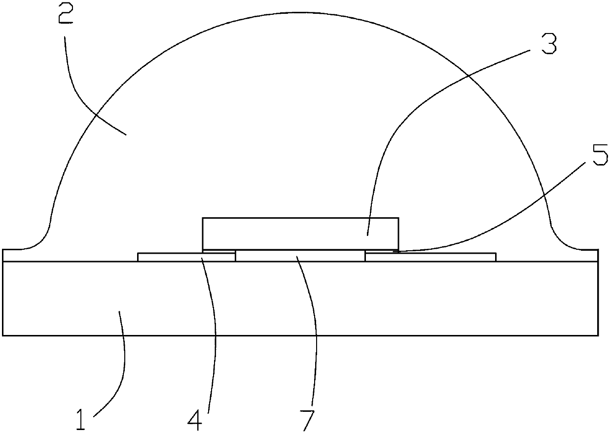 Wireless packaging structure of high-power ceramic LED (Light-emitting Diode)