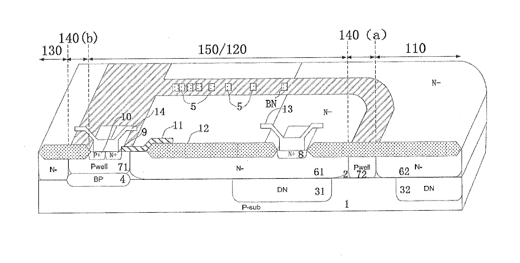 Isolation structure of high-voltage driving circuit