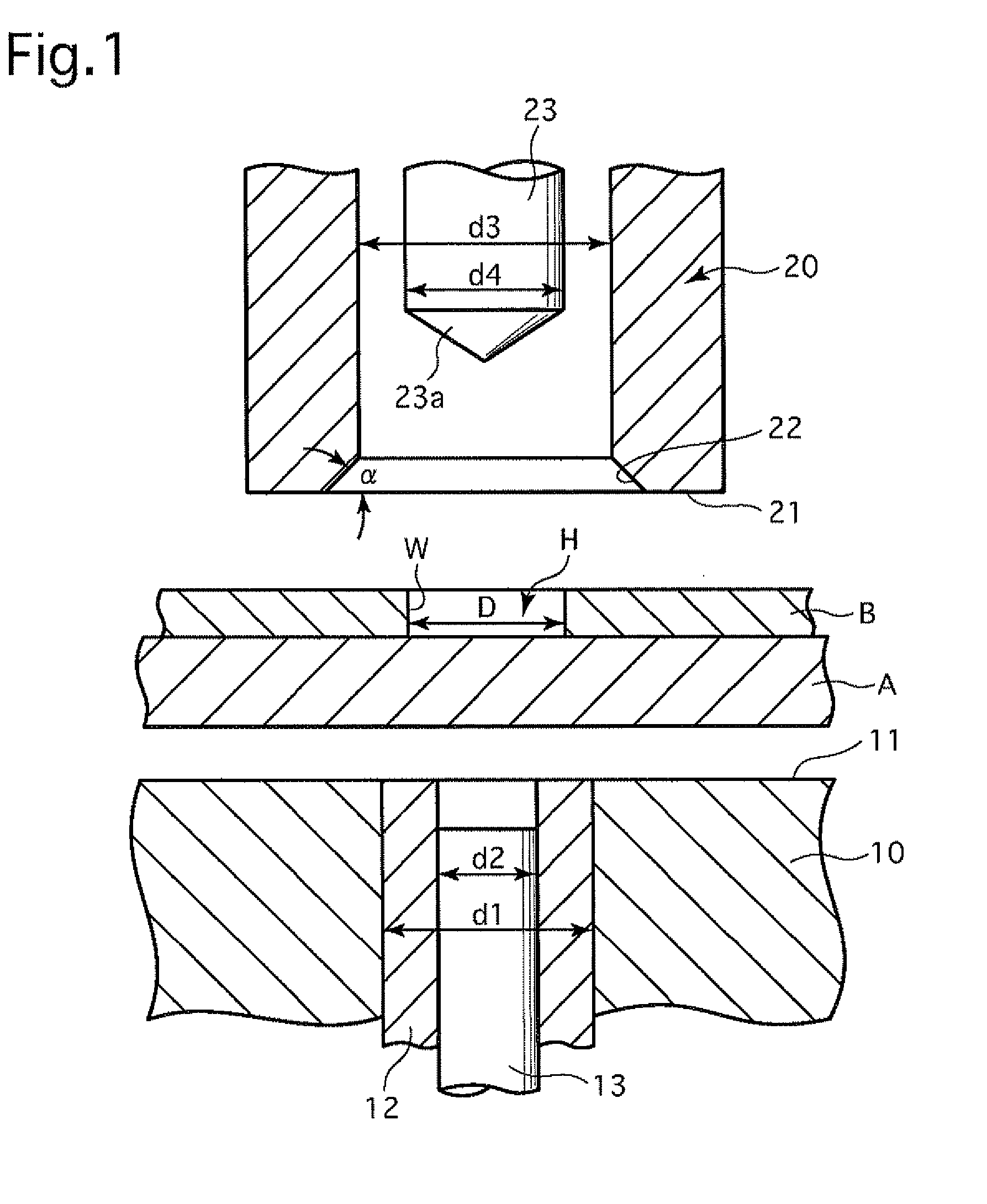 Method, device and structure for joining two members together