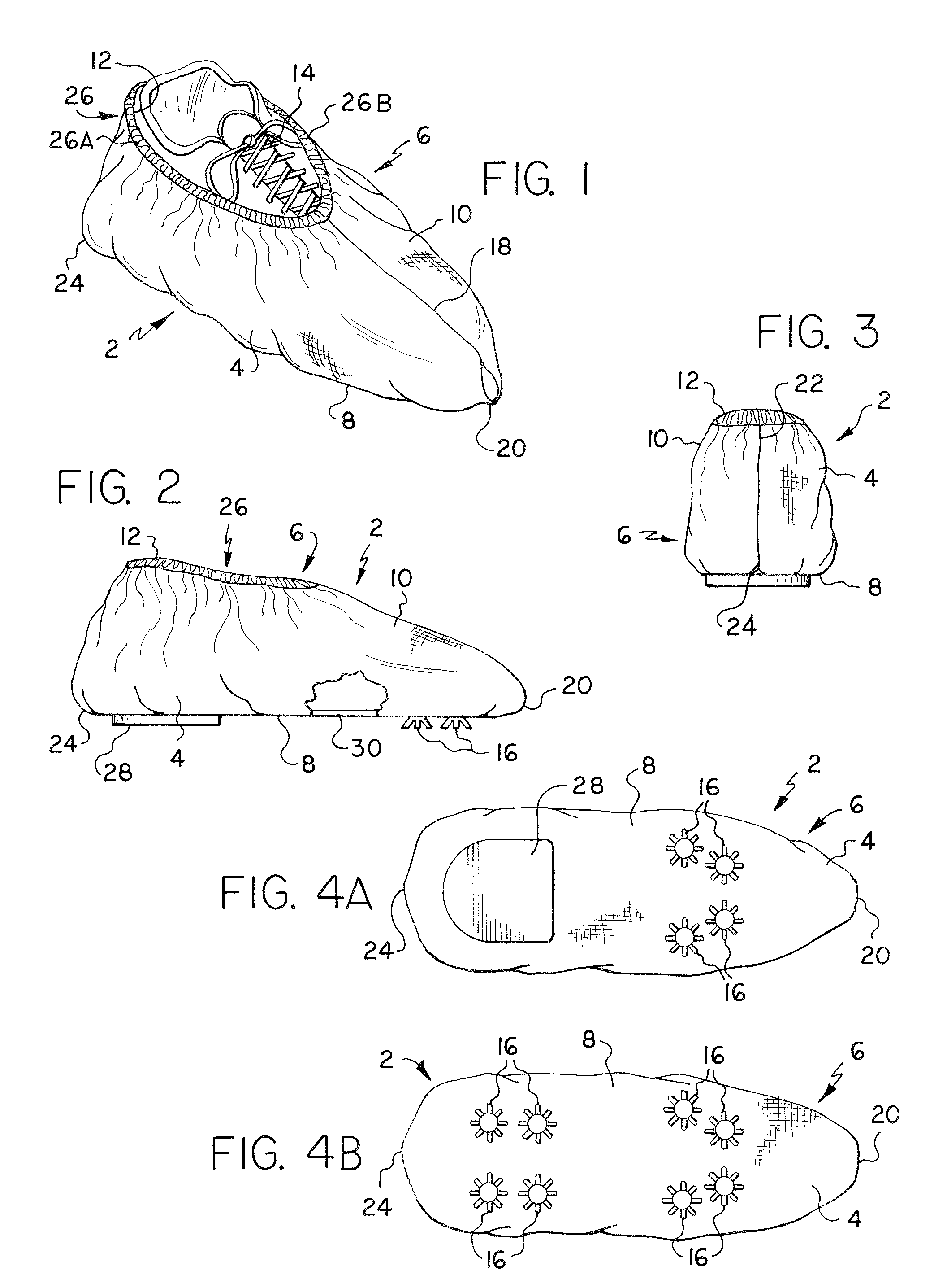 Disposable shoe cover for athletic use