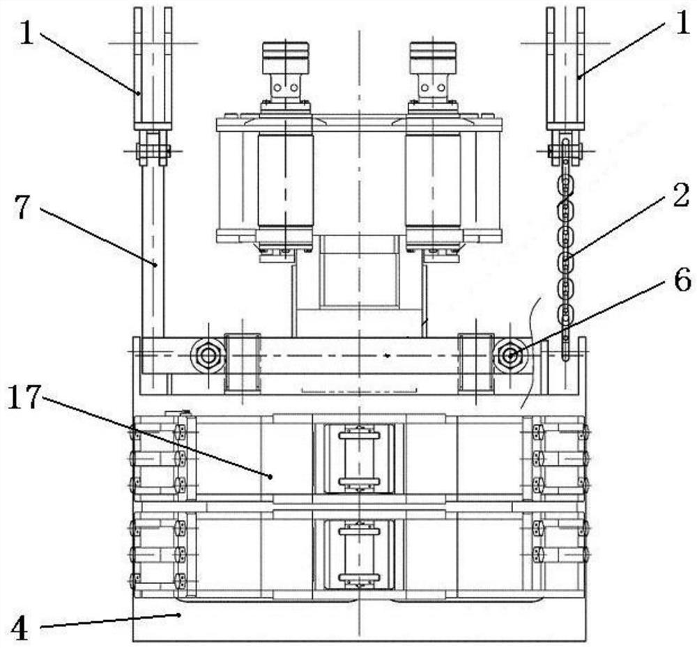 An iron driller's floating clamp head suspension device and its debugging method