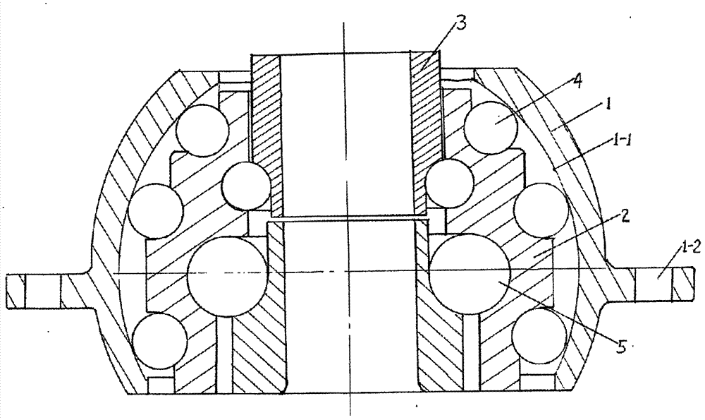 Ball bladder multi-ferrule bearing with reducing middle-layer ferrule