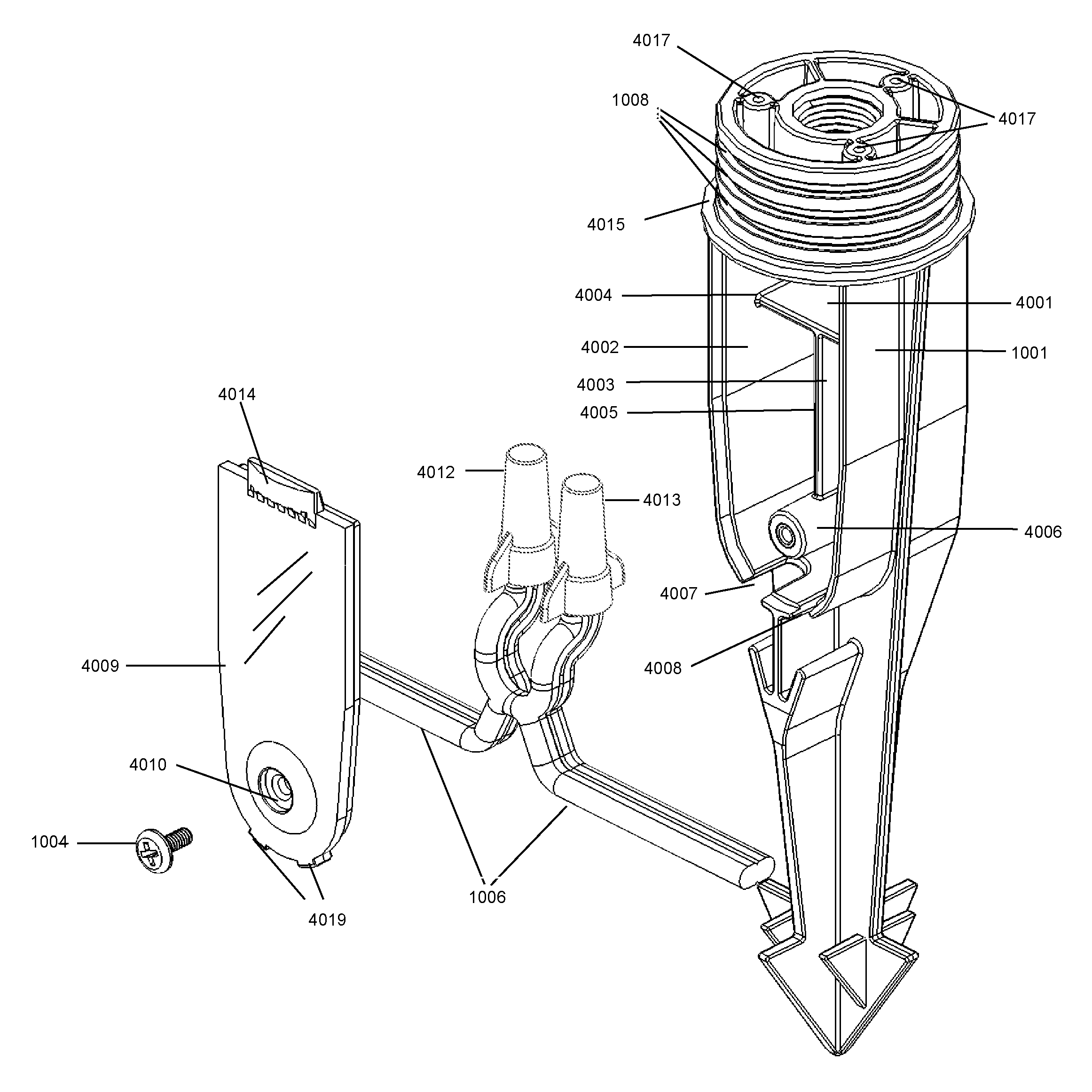 Spike for outdoor lighting fixture