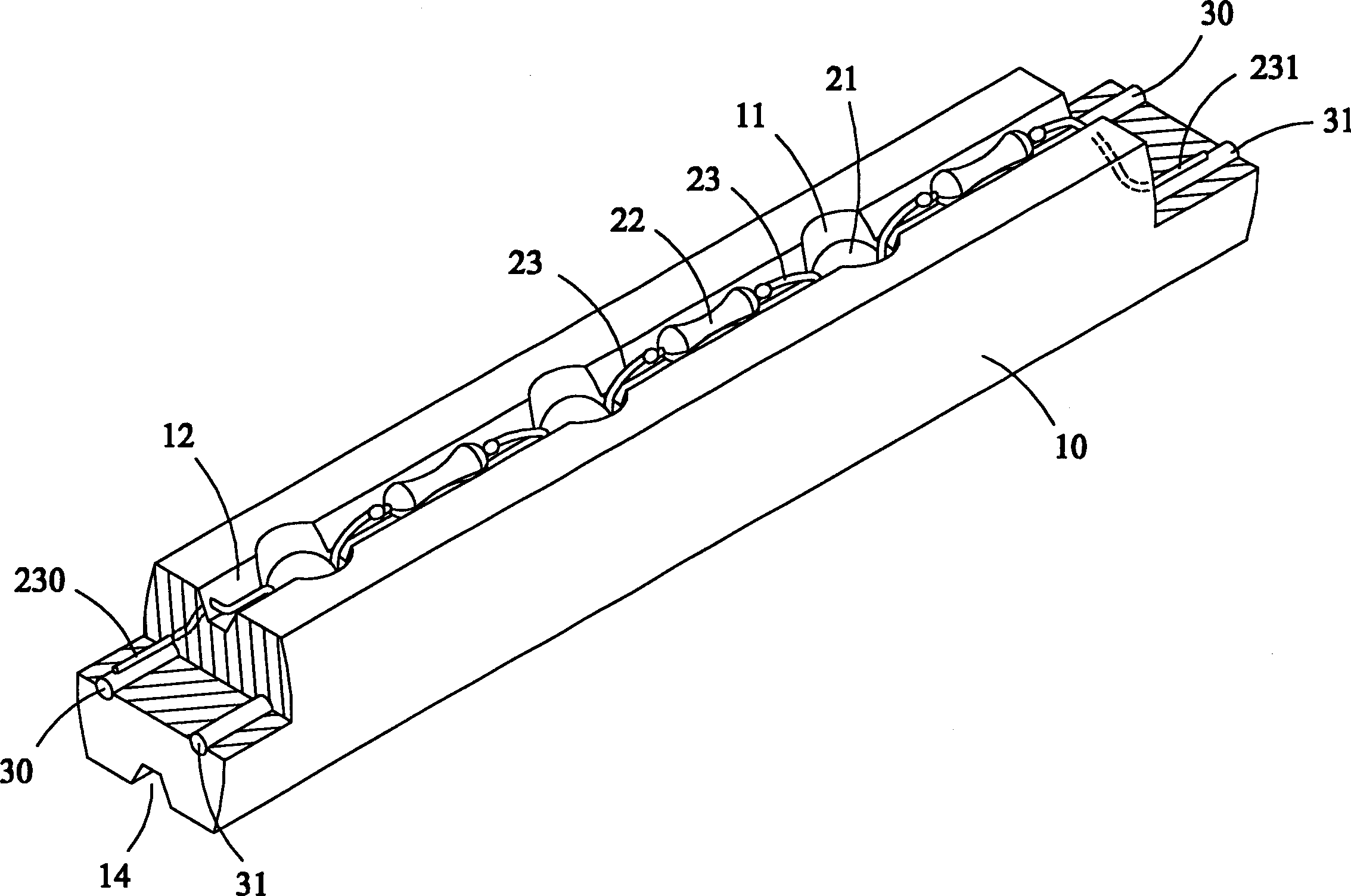 Flexiblel ight-emitting unit and its making process