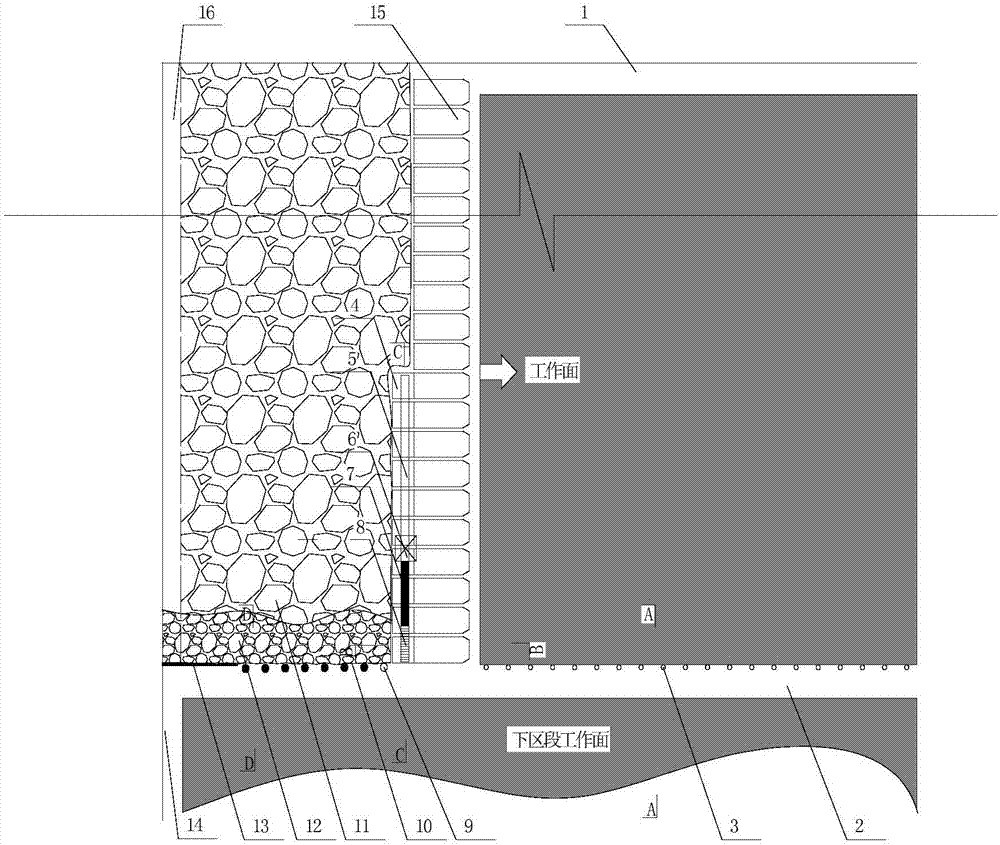 Construction method capable of reducing roof cutting depth of gob-side entry retaining