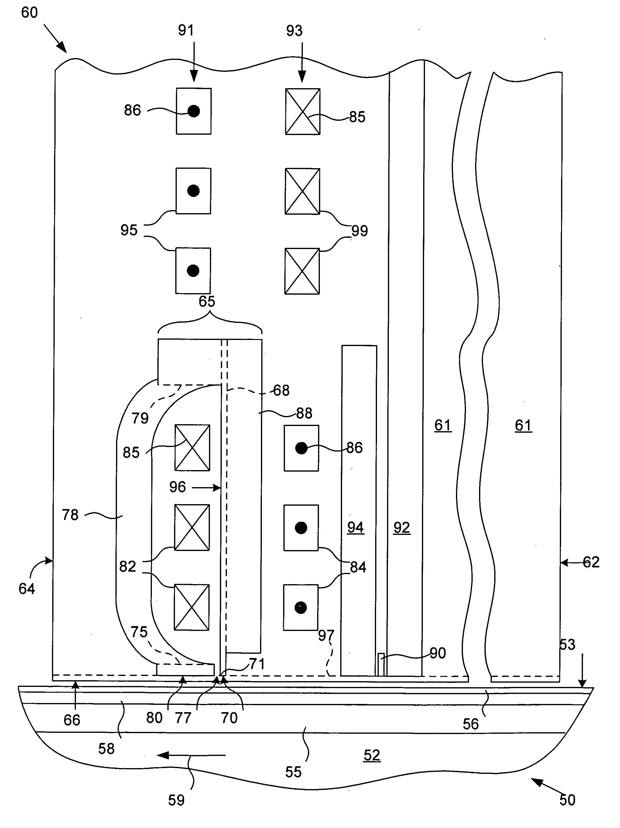 Magnetic head for perpendicular recording with magnetic loop providing non-perpendicular write field