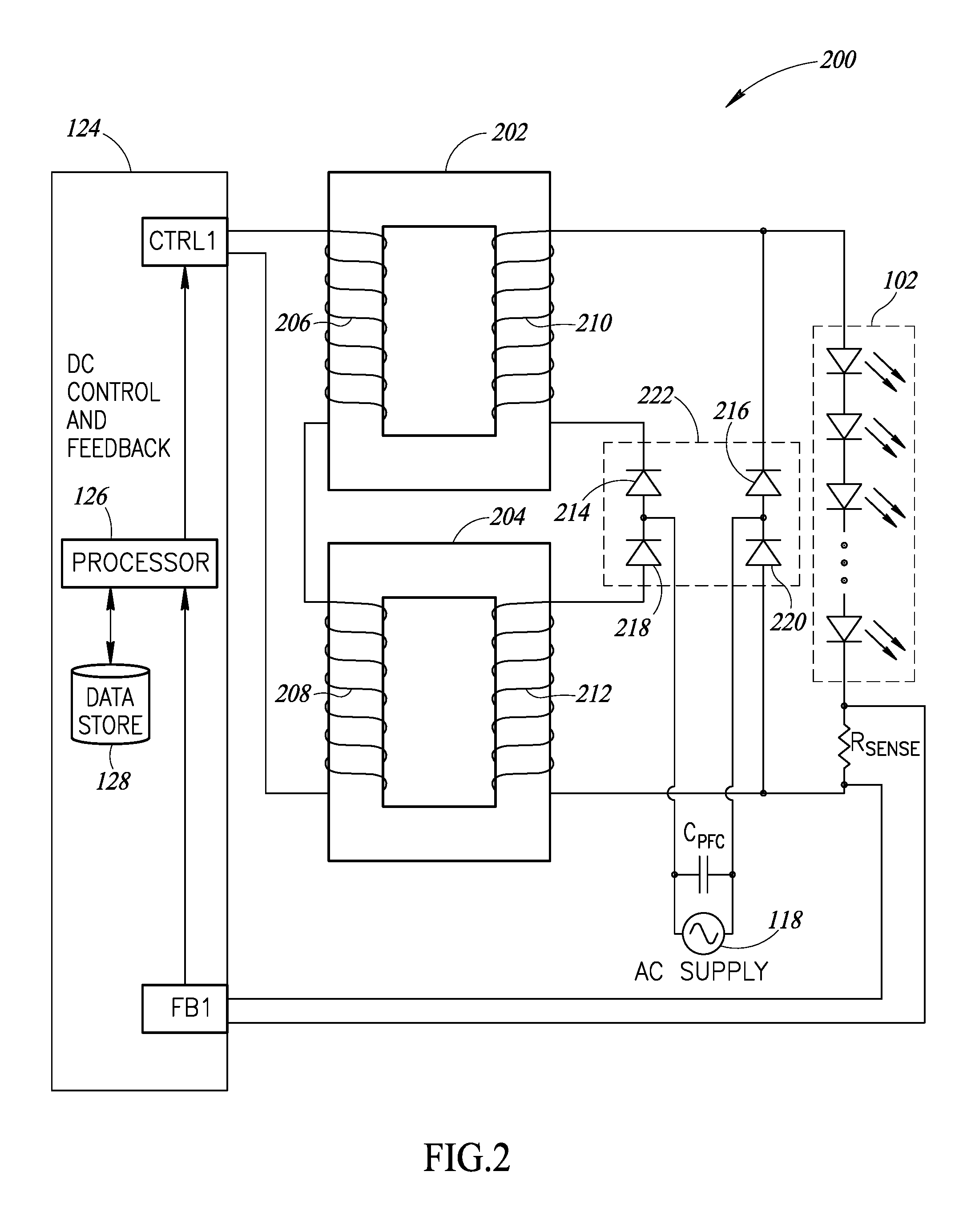 High efficiency power controller for luminaire