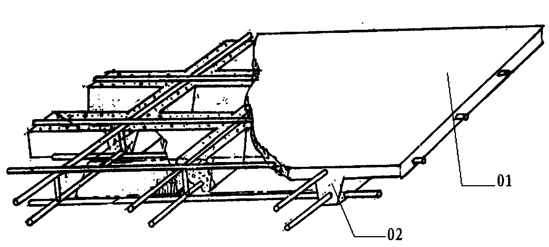 Combined dense rib plate as well as manufacturing method and assembled type plate-column structure thereof