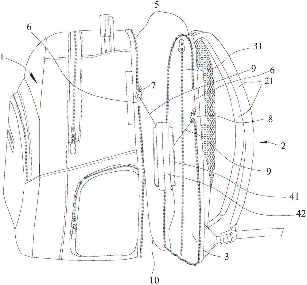 Detachable overboard survival backpack