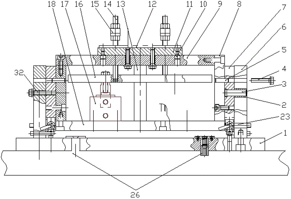 Box body angle adjusting device for universal fixture