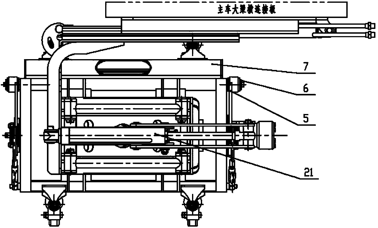 Rear dust absorbing and sweeping device for kerb cleaning and reconditioning machine