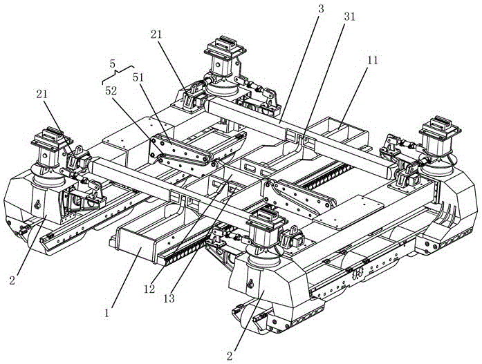 Suspension frame and maglev train with frame type traction linear motor in the middle