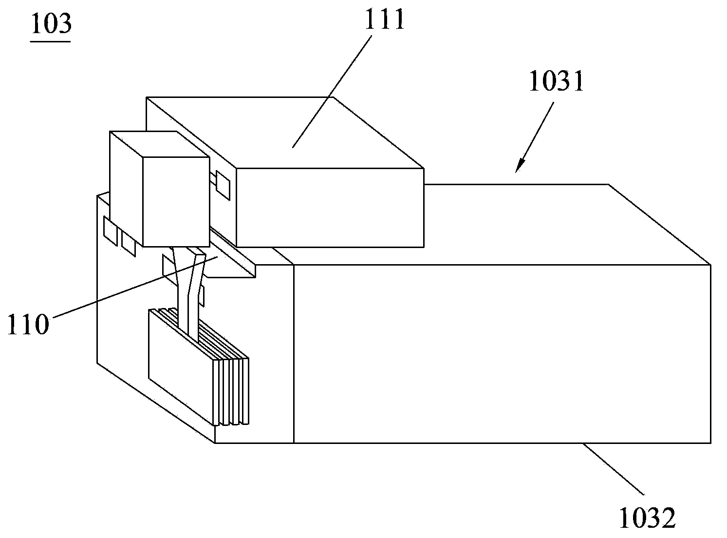 Writing element, heat assisted magnetic head sliding block, magnetic head folding-piece assembly and manufacturing method