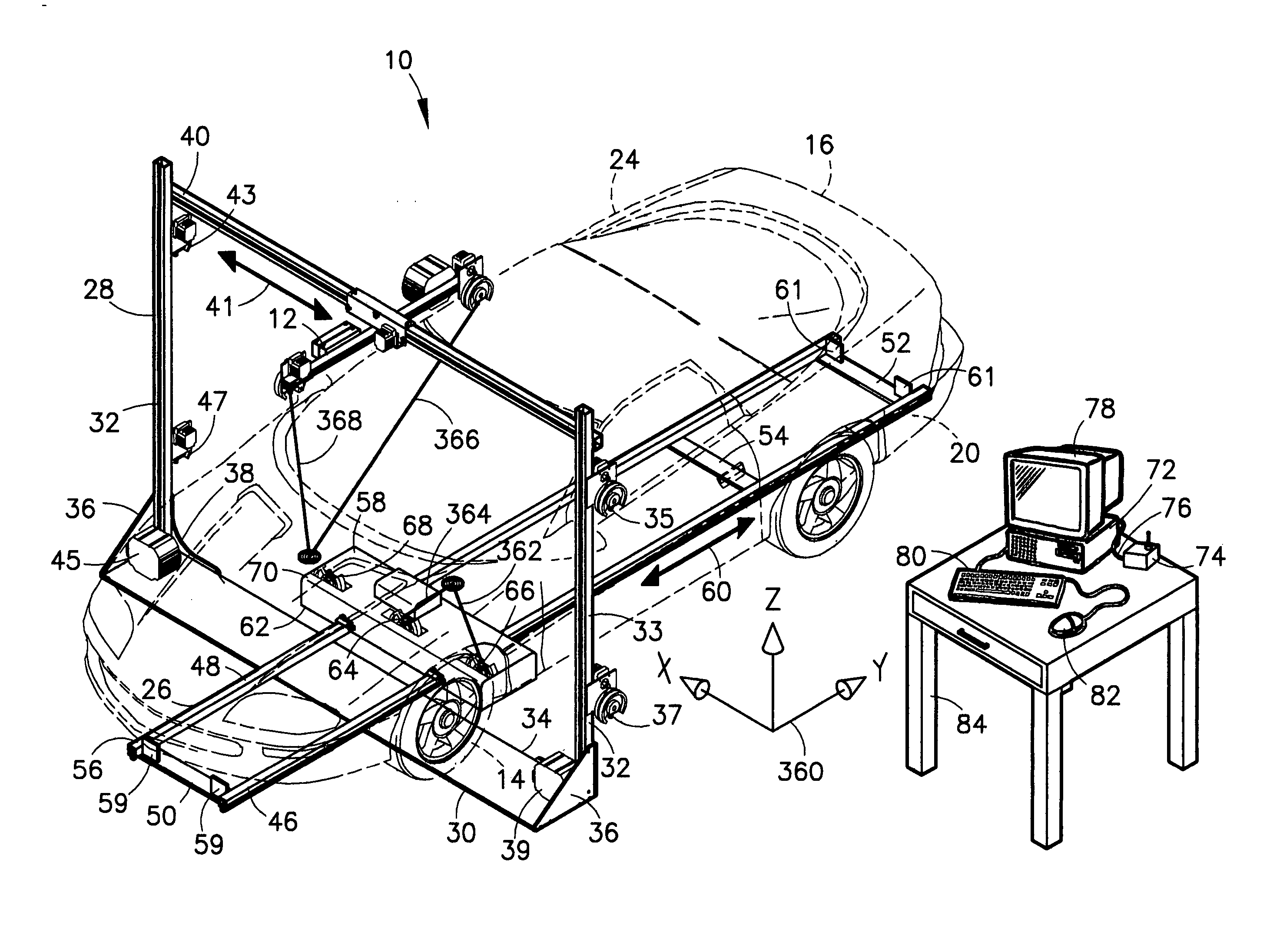 System for measuring points on a vehicle during damage repair