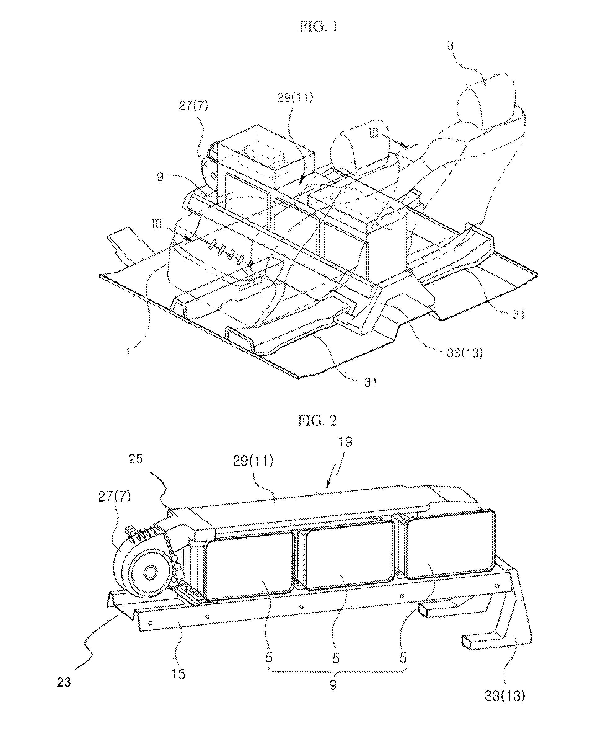 Battery pack mounting structure of vehicle