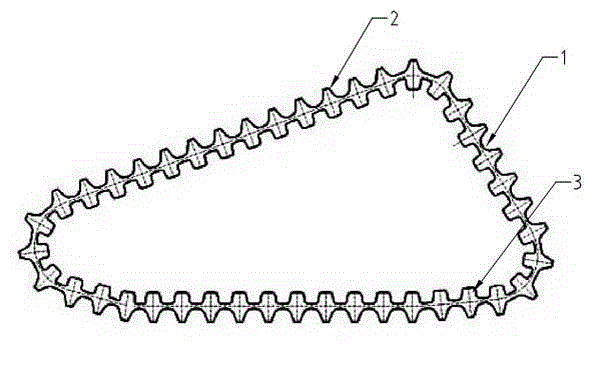 Agricultural machinery walking rubber belt track