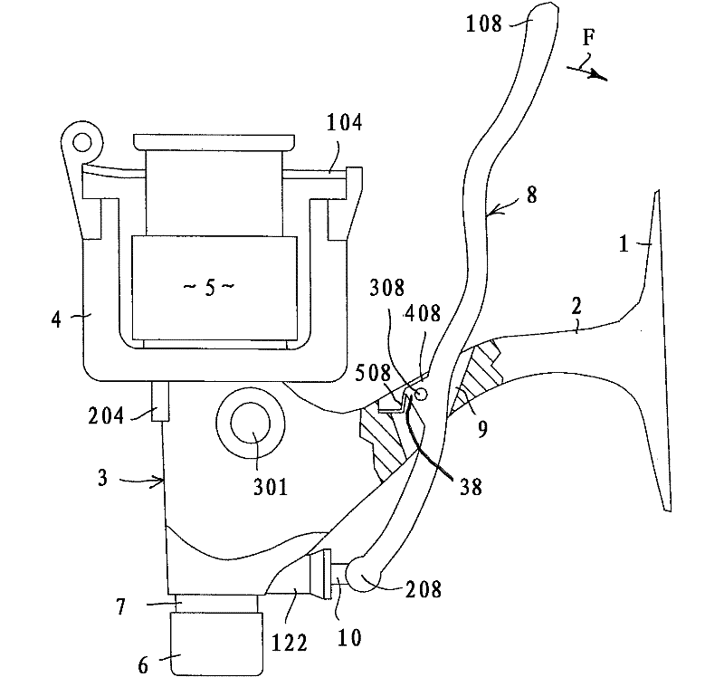 Fishing line wheel equipped with lever control braking device for fishing rod