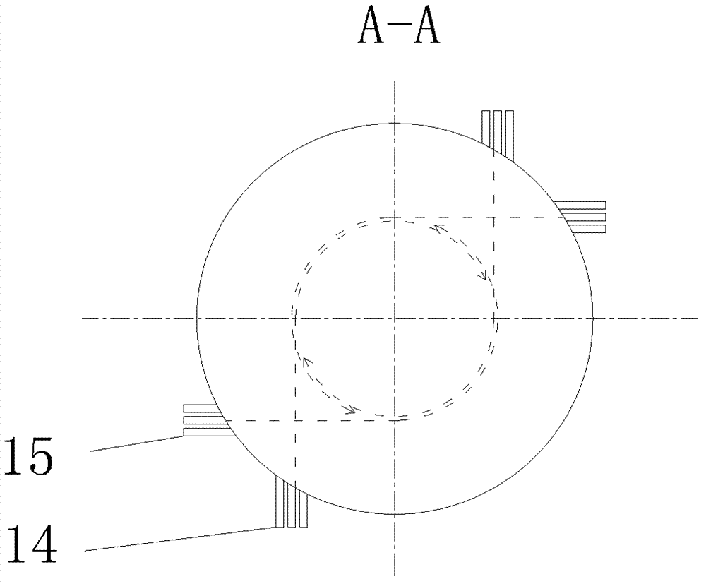 Pneumatic stirring dispersion device for clustered fibers