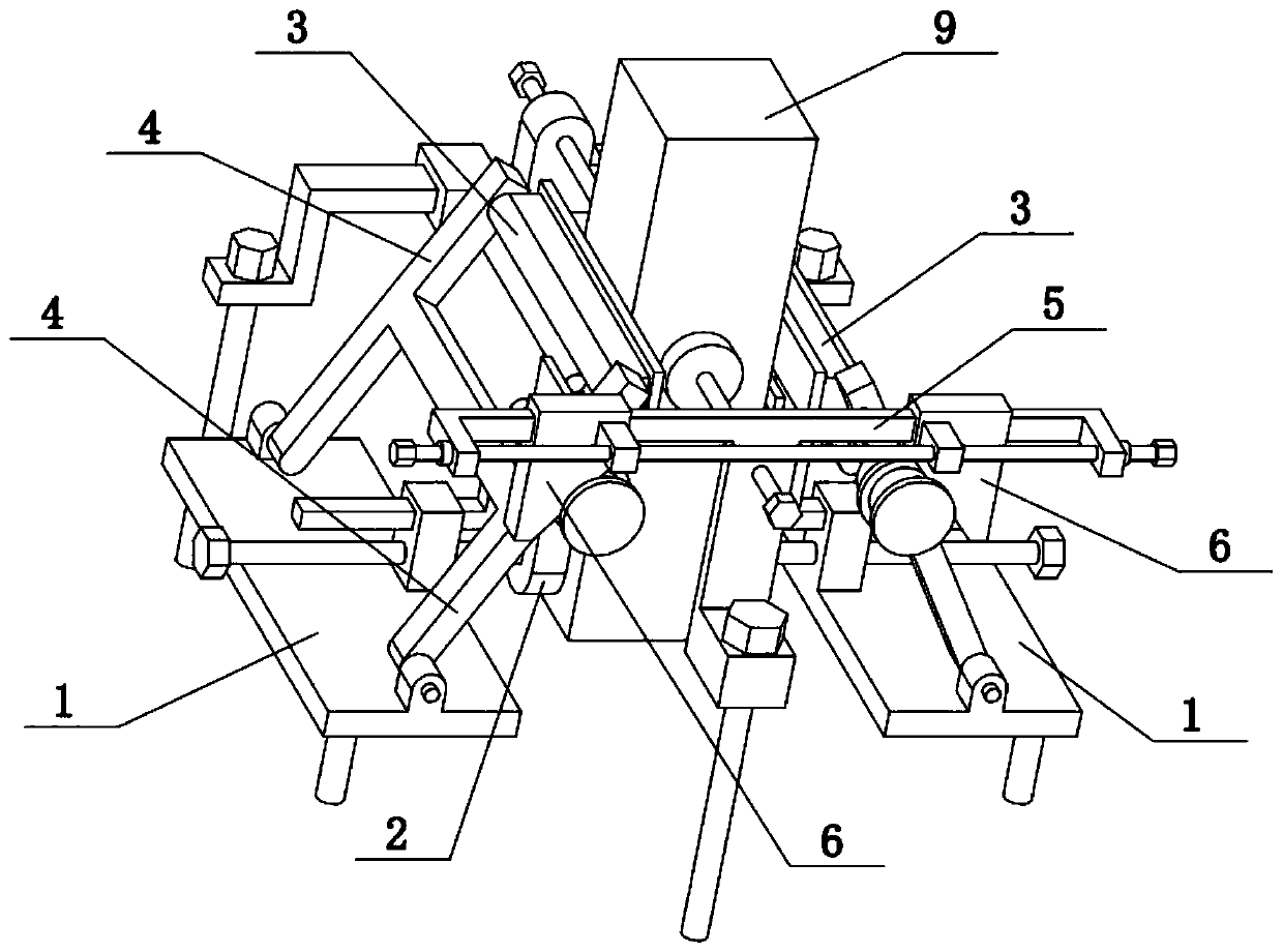 Building pillar clamping and supporting device