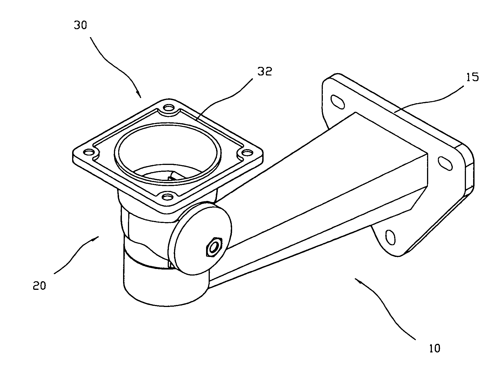 Supporting frame for CCTV camera enclosure