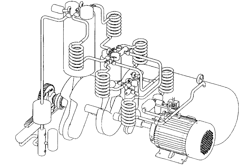 Compressed air heat-linkage energy-storage system based on reversible air engine