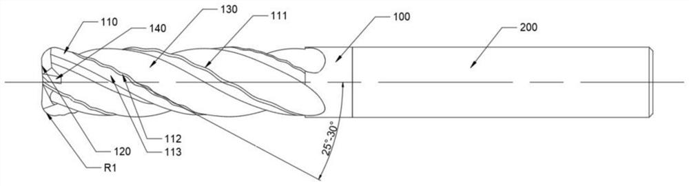 Corrugated spiral milling cutter for precise machining of aerospace material