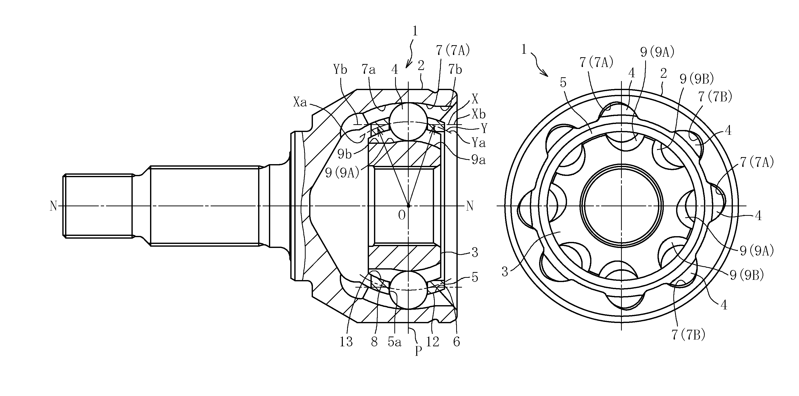 Fixed constant velocity universal joint