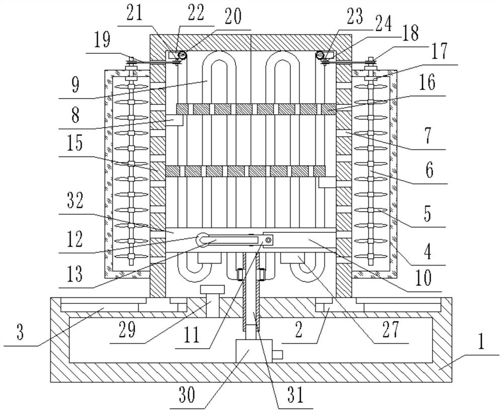 Server internal cooling device facilitating element installation