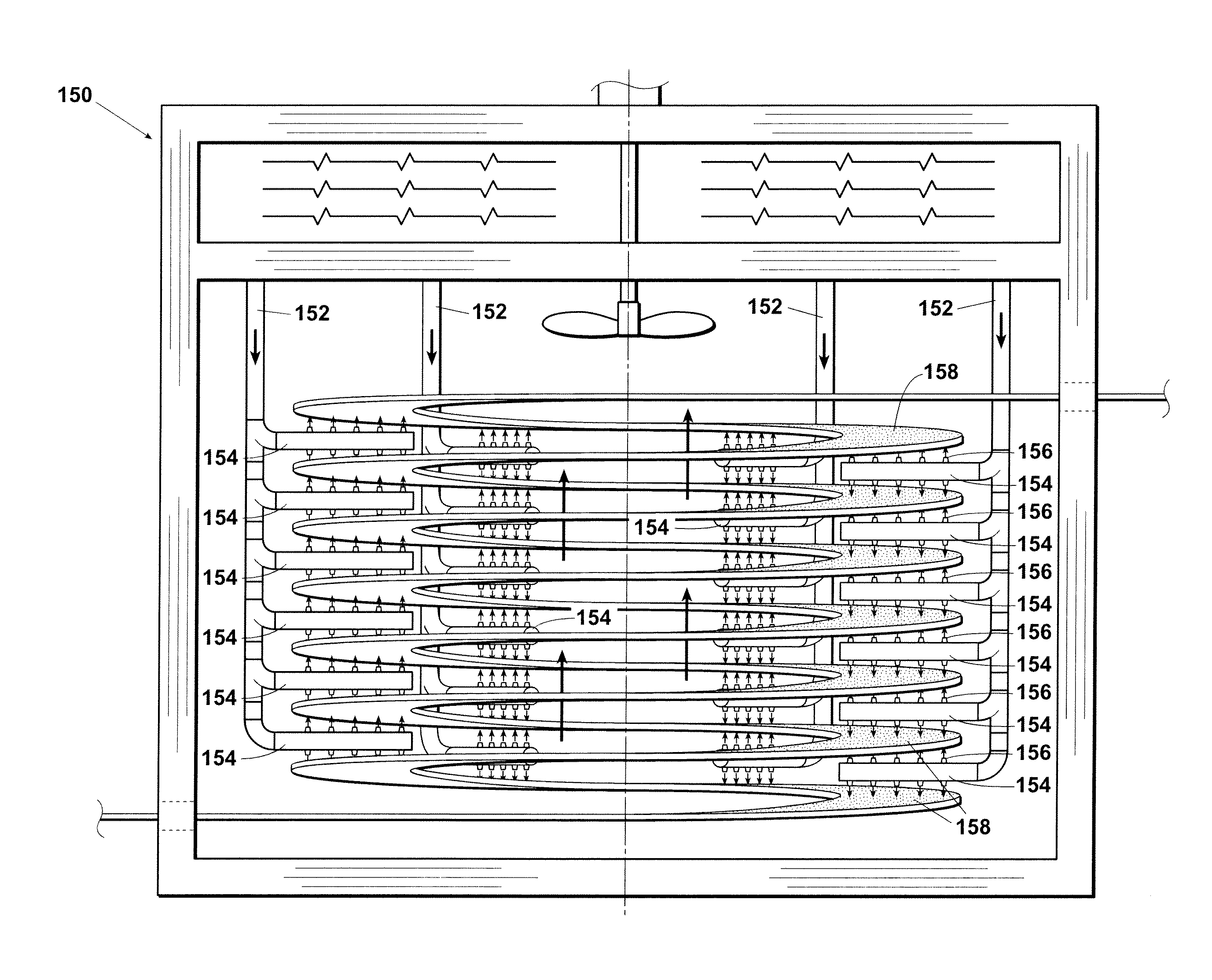 Spiral oven apparatus and method of cooking