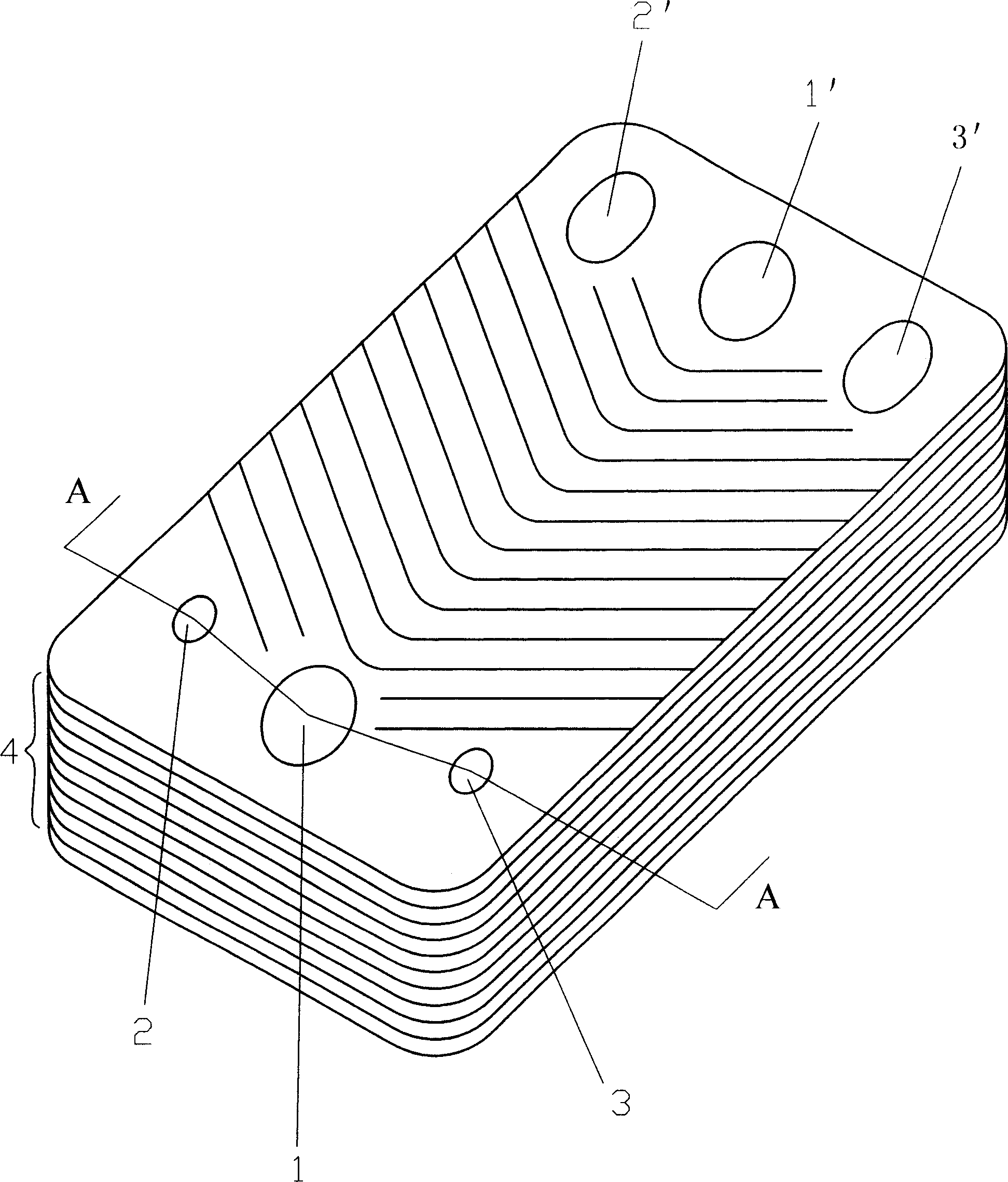 Three-way guidance tape typed heat exchanger