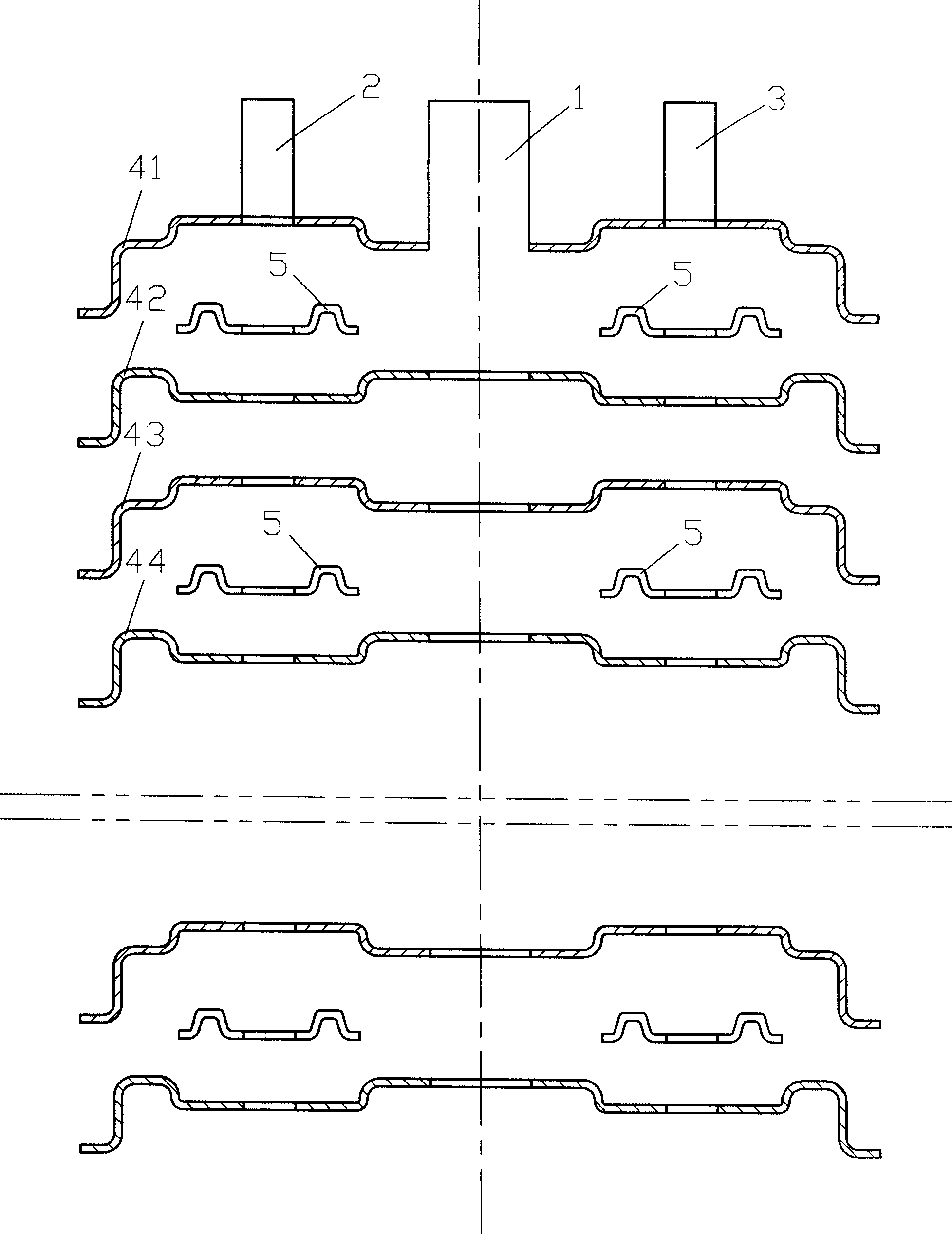 Three-way guidance tape typed heat exchanger