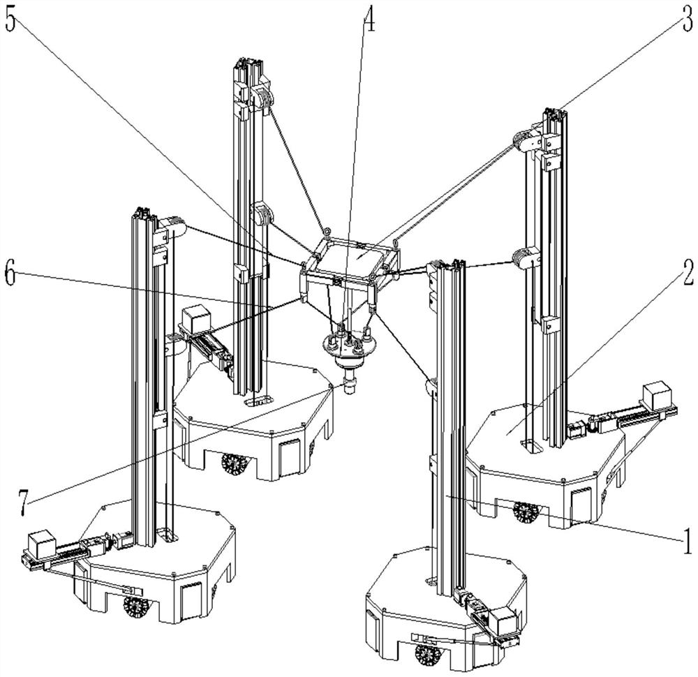 A mobile electro-hydraulic composite drive spraying robot with large working space