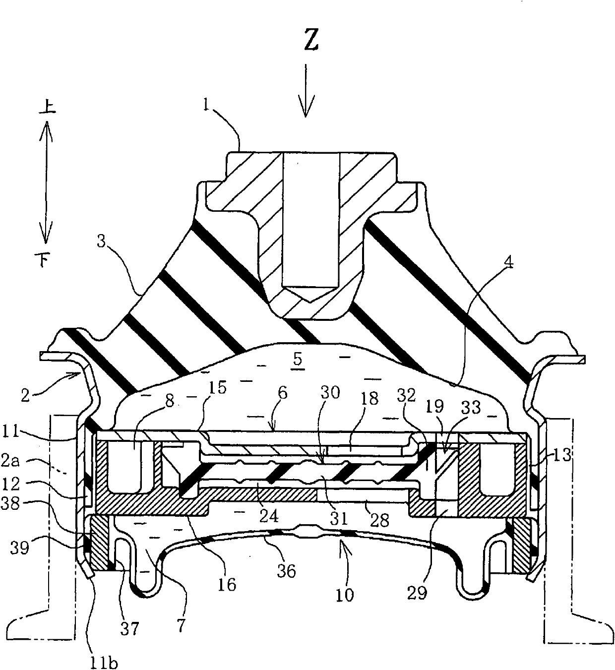 Liquid-sealed antivibration device